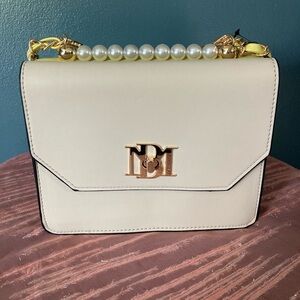 Badgley Mischka Cream And Yellow Crossbody Bag with Gold Accents